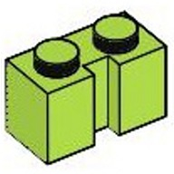 Lego kostka (kostička) 1x2 s drážkou, limetková (4183881)